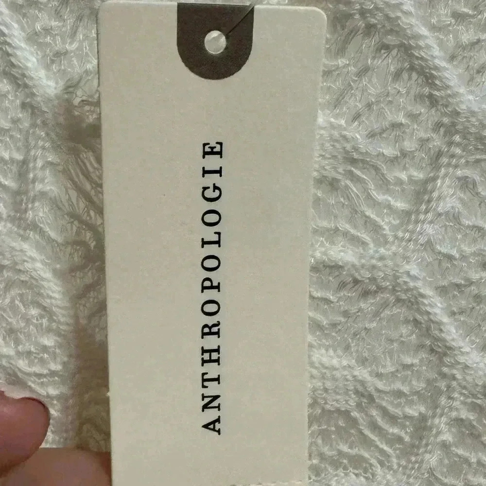 Anthropologie White Crochet Ruffle Dress Size Small - Picture 7 of 7